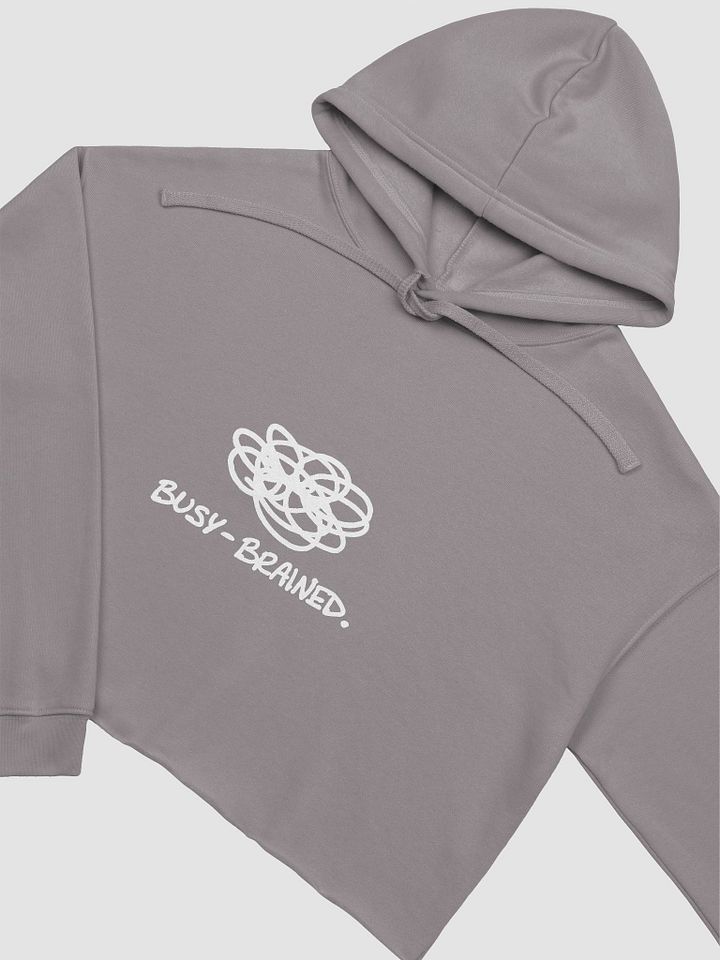 BUSY-BRAINED (white design) fleece cropped hoodie product image (25)