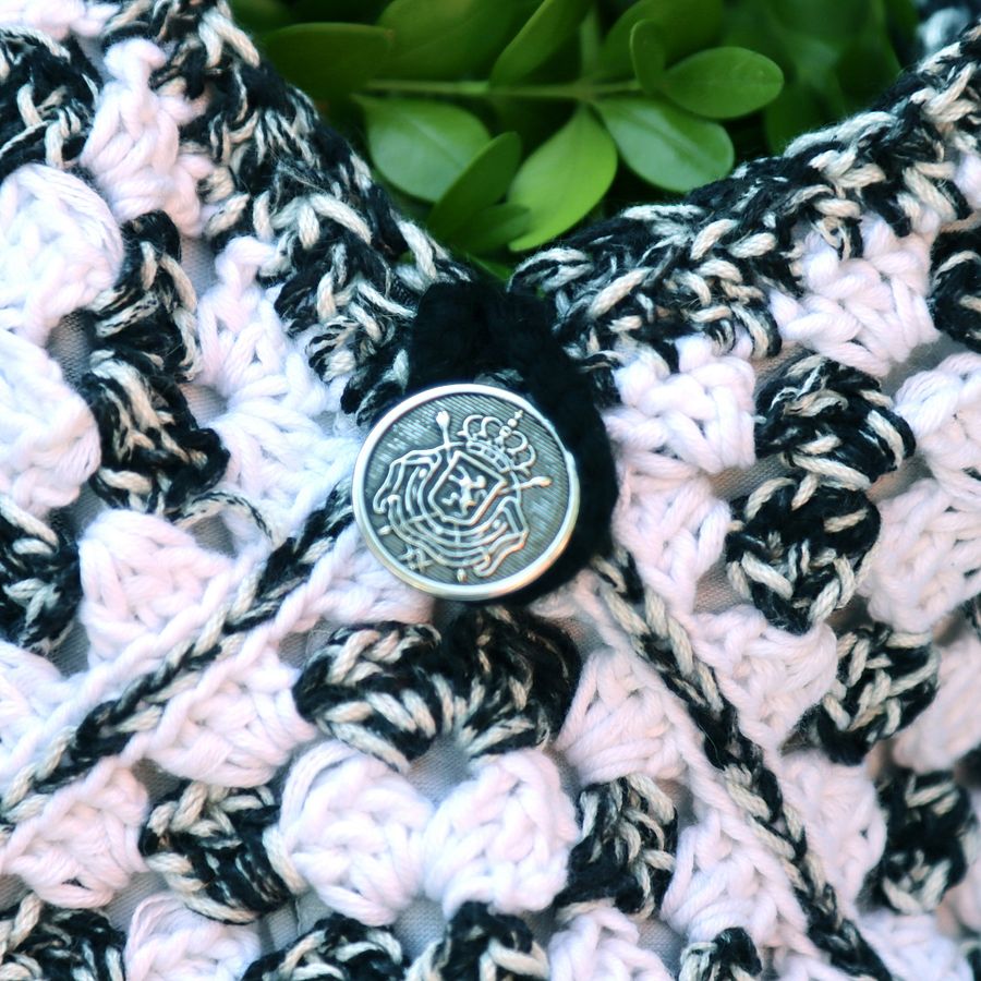 Black and White Oversized Crochet Tote - Handmade and One of a Kind product image (3)