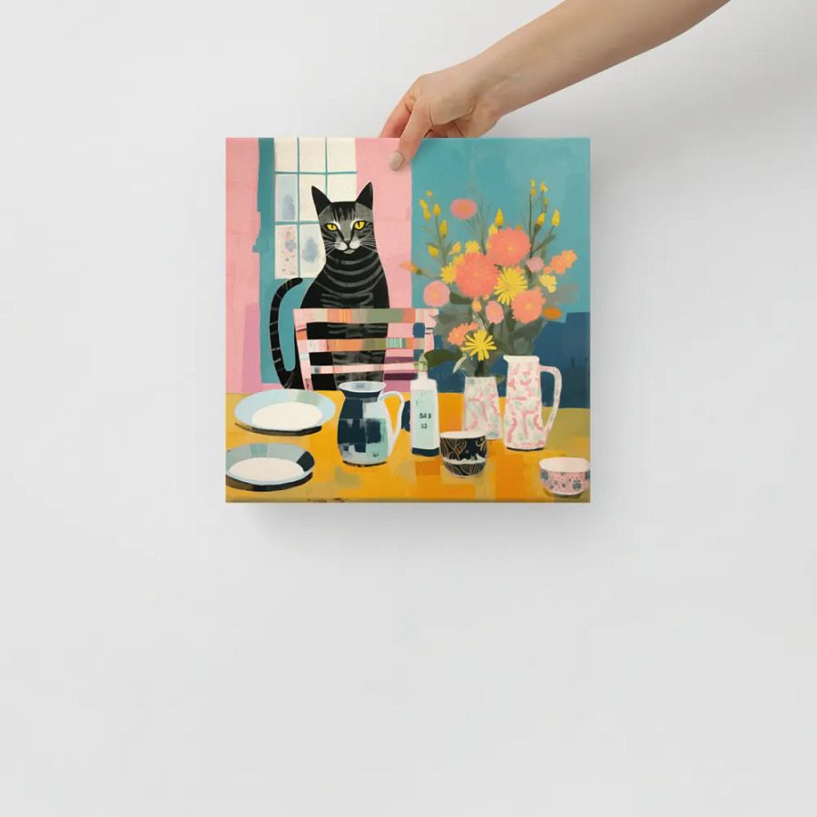 Art2401-18 Eclectic Cat Still Life - Canvas Print - sm product image (10)