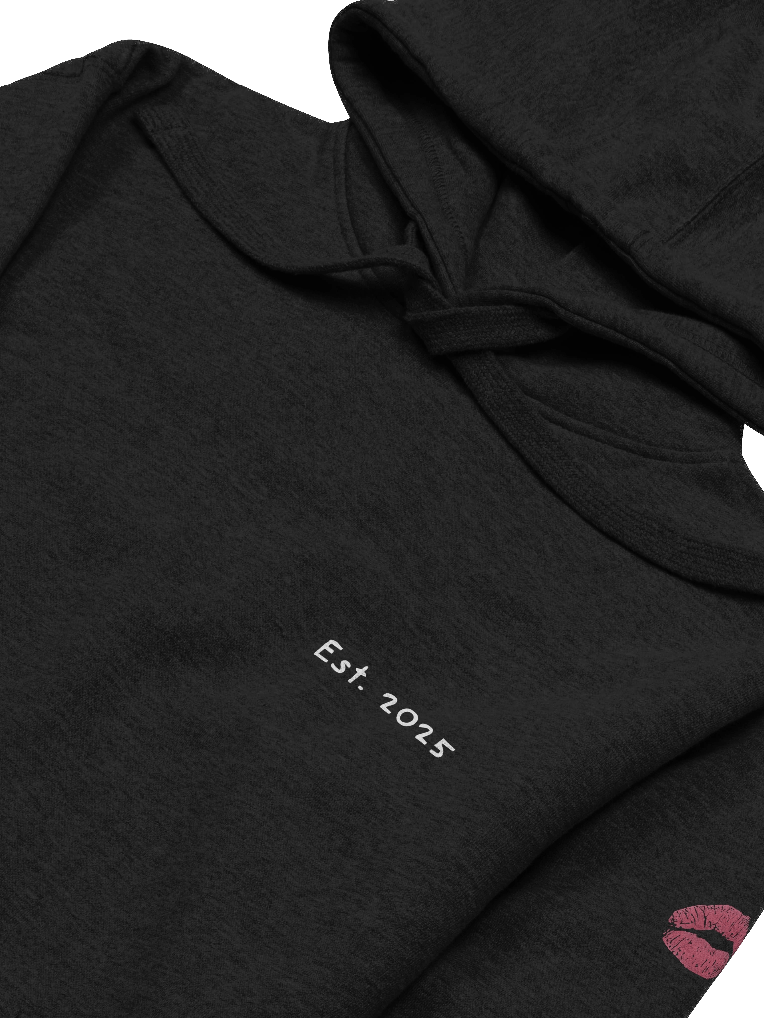 MELOQI CLOTHING DOUBLE KISS WHITE TEXT HOODIE product image (3)