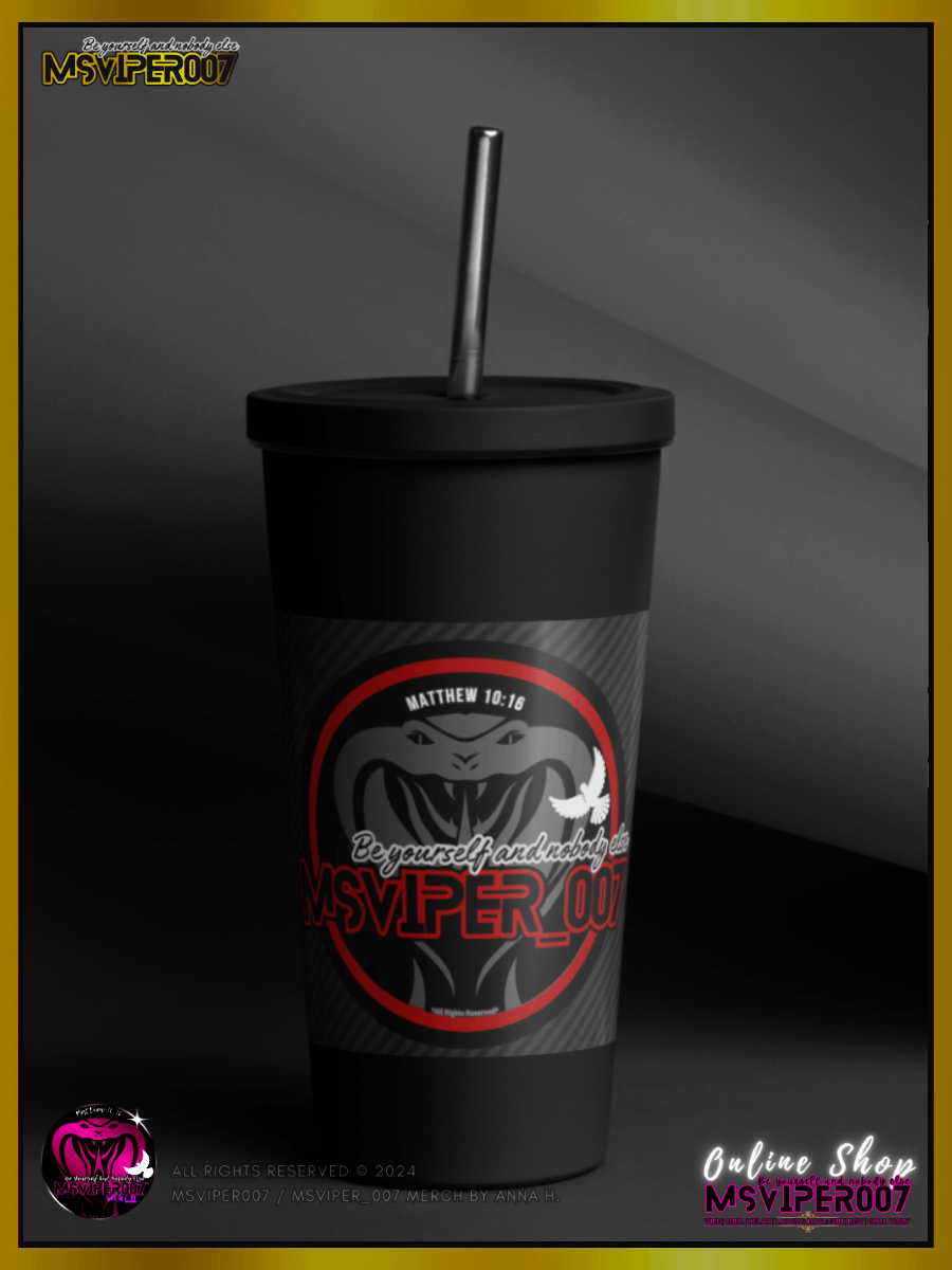 Tumbler - "MsViper_007™ Brand [red/blk] - Support&Sport" Insulated Tumbler with a Straw By Anna H. product image (11)