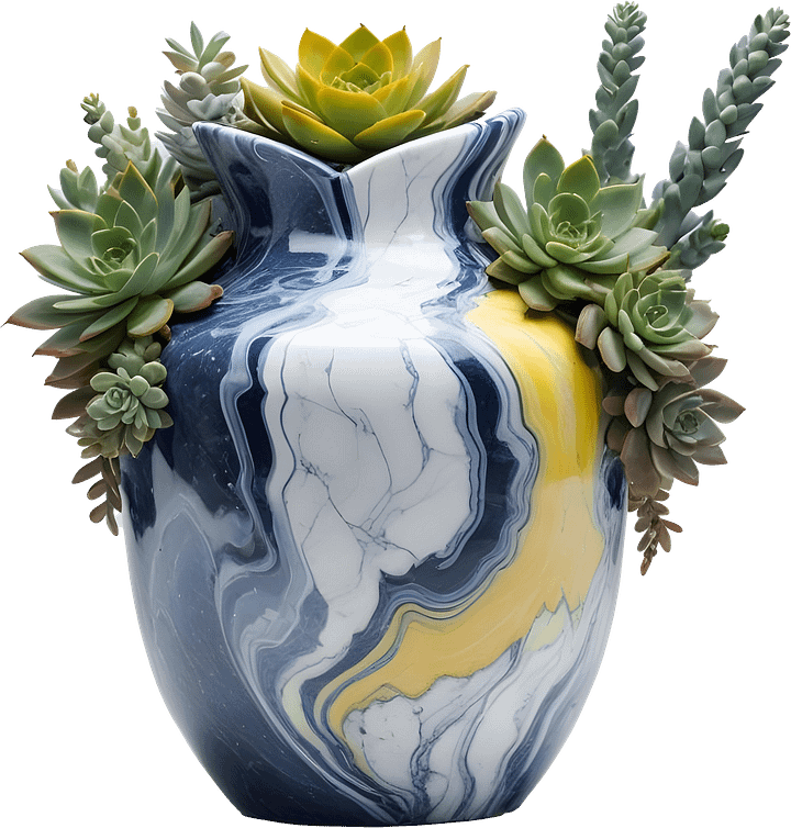 Golden Tides – Provence-Style Succulent Vase PNG product image (1)
