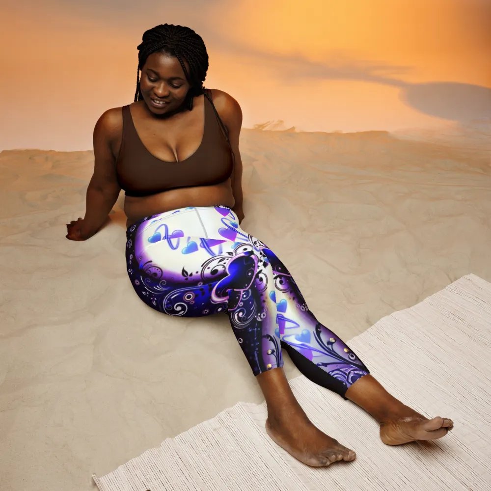 Mystic Hearts All-Over Yoga Capri Leggings product image (5)