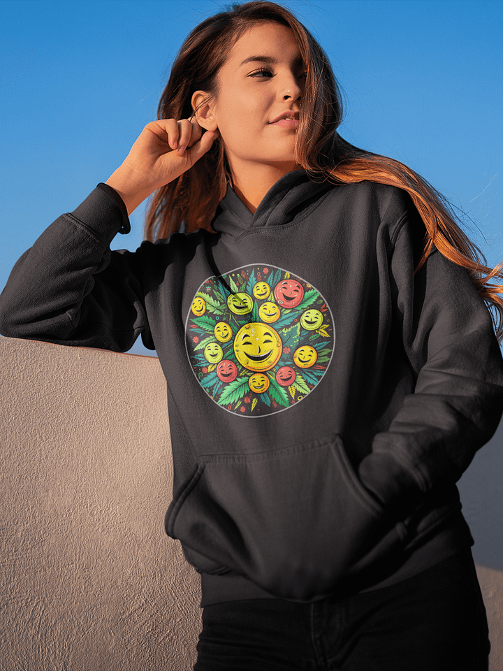Get Happy - Cannabis Chemical THC - Smiley Design Unisex Premium Hoodie product image (1)