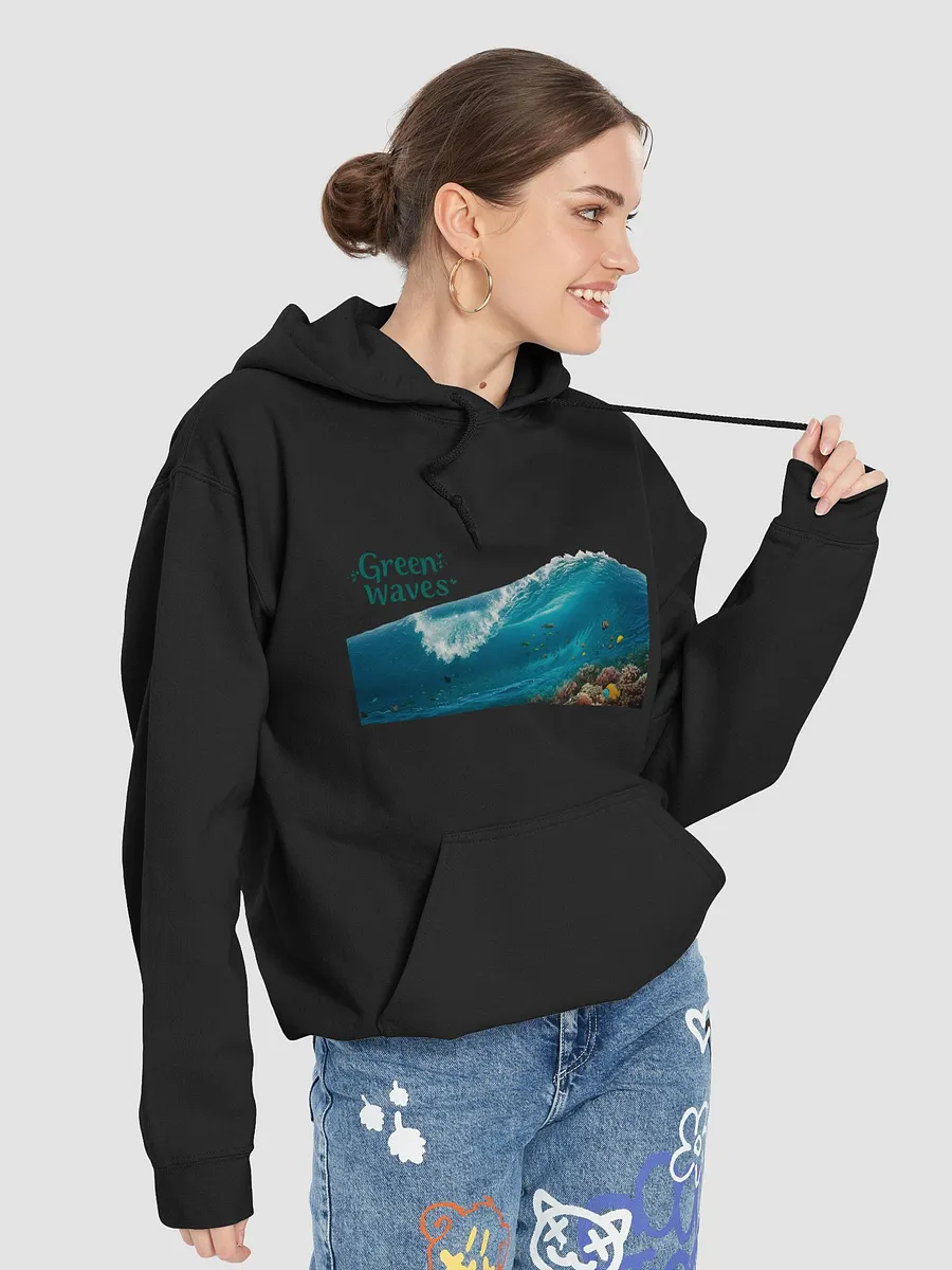 Ocean's Embrace Hoodie - Green Waves product image (62)