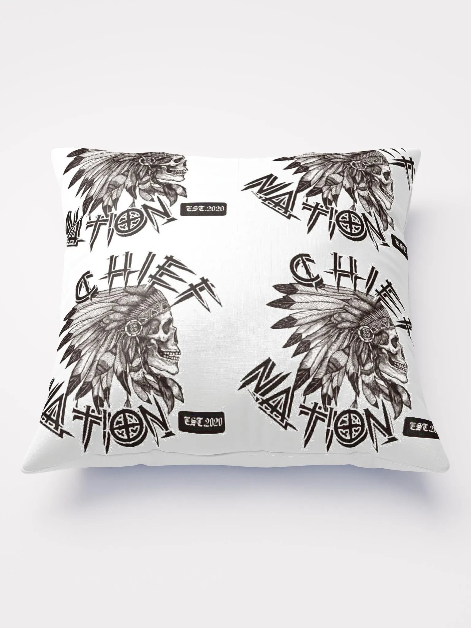 Chief Nation Headdress Skull Pillow product image (1)