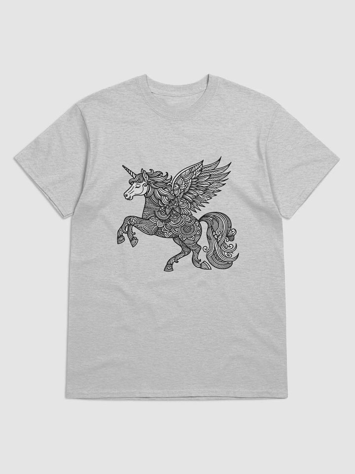 Elegant Women's T-Shirt with Light Gray Unicorn Design – Magical and Stylish product image (2)