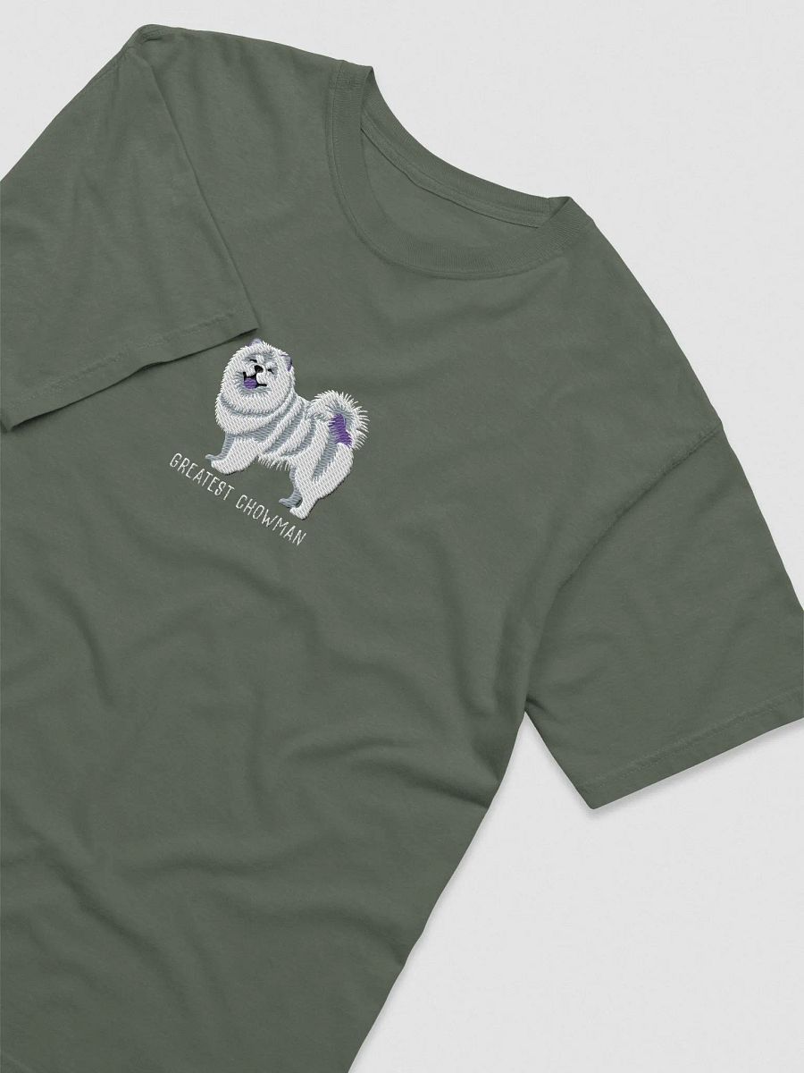 Greatest Chowman T-Shirt(Embroidered) of a Chow Chow(White) product image (6)