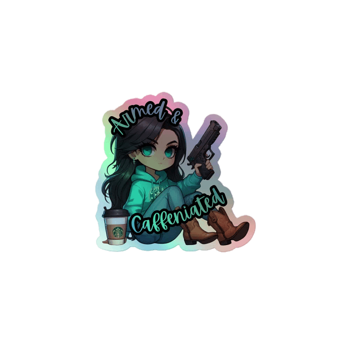 Armed & Caffeinated Holographic Sticker Sheet product image (1)