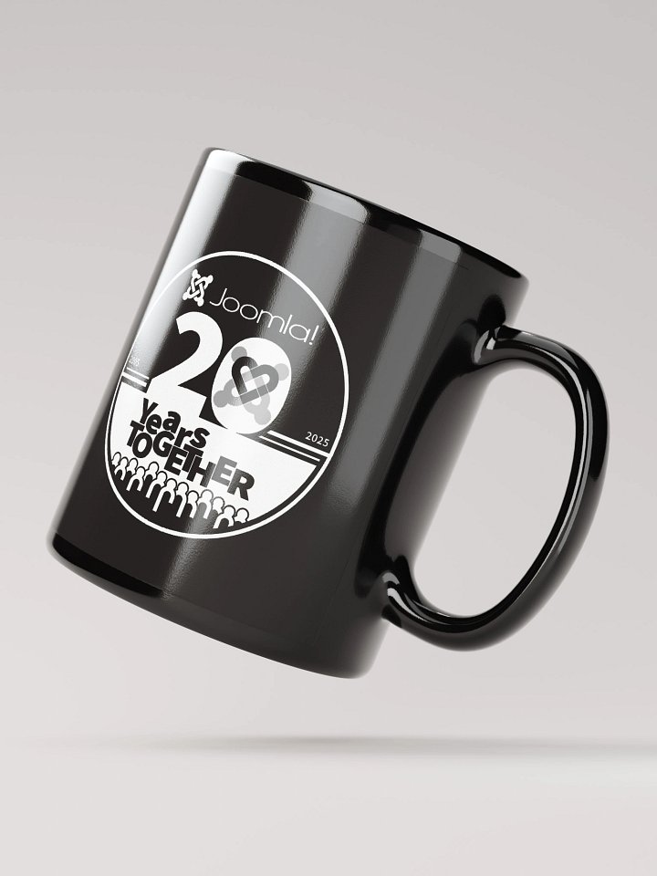 Joomla 20th Anniversary Edition<br /> — Black Glossy Mug — product image (4)