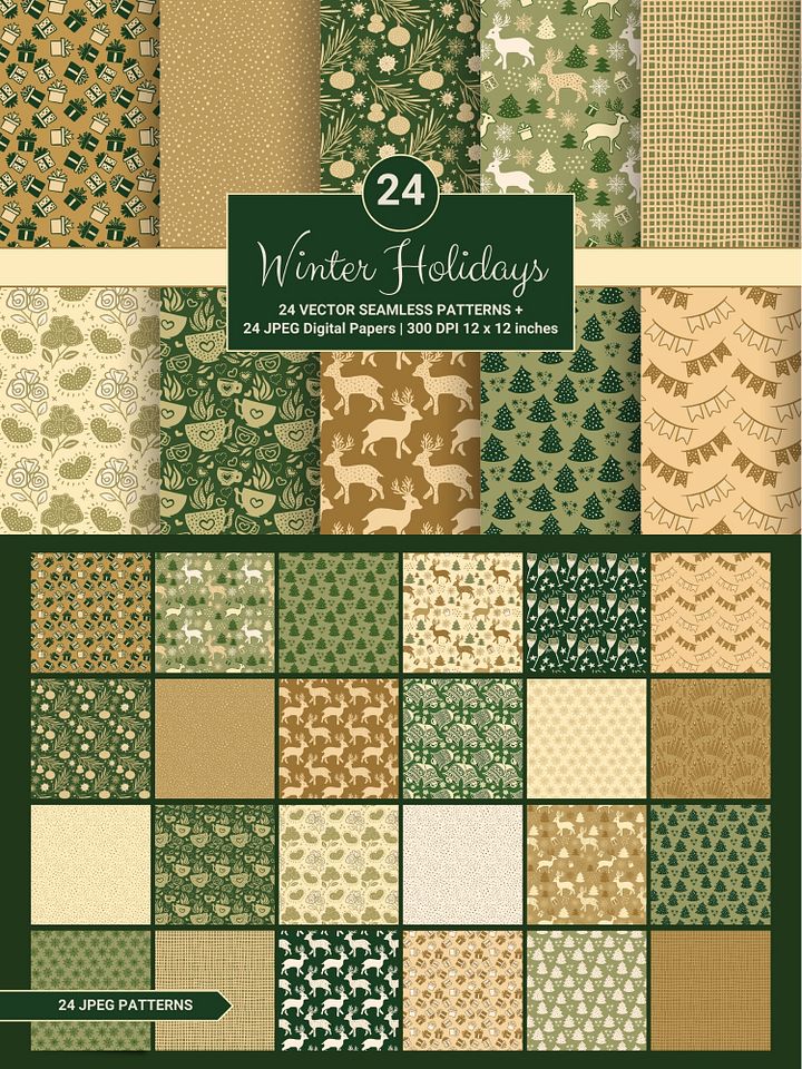 Winter Holidays Patchwork Patterns product image (2)