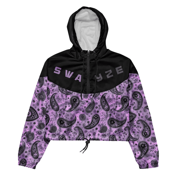 Purple Paisley Gang Crop Hoodie Windbreaker product image (1)