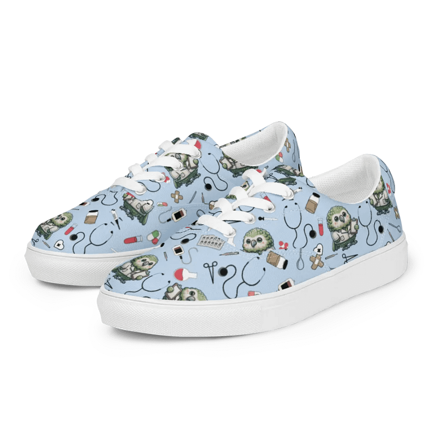 Cute Medical Kakapo Lace-up Canvas Shoes (Blue) product image (6)