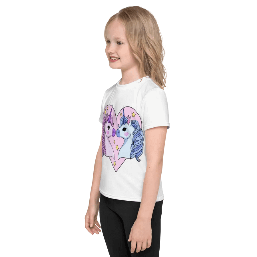 Kids Crew Neck T-Shirt Lovely Unicorns product image (3)