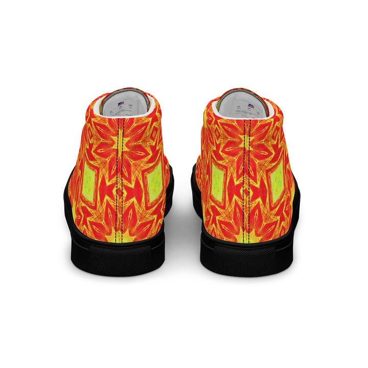 Abstract Repeating Orange Flower Ladies Canvas Shoe High Tops product image (2)
