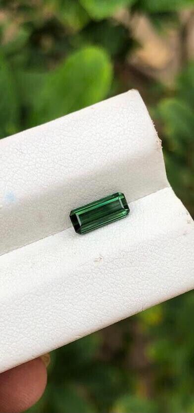 NATURAL TOURMALINE GEMSTONE FOR WIRE WRAPPING JEWELRY EMERALD CUT CHROME COLOR product image (1)