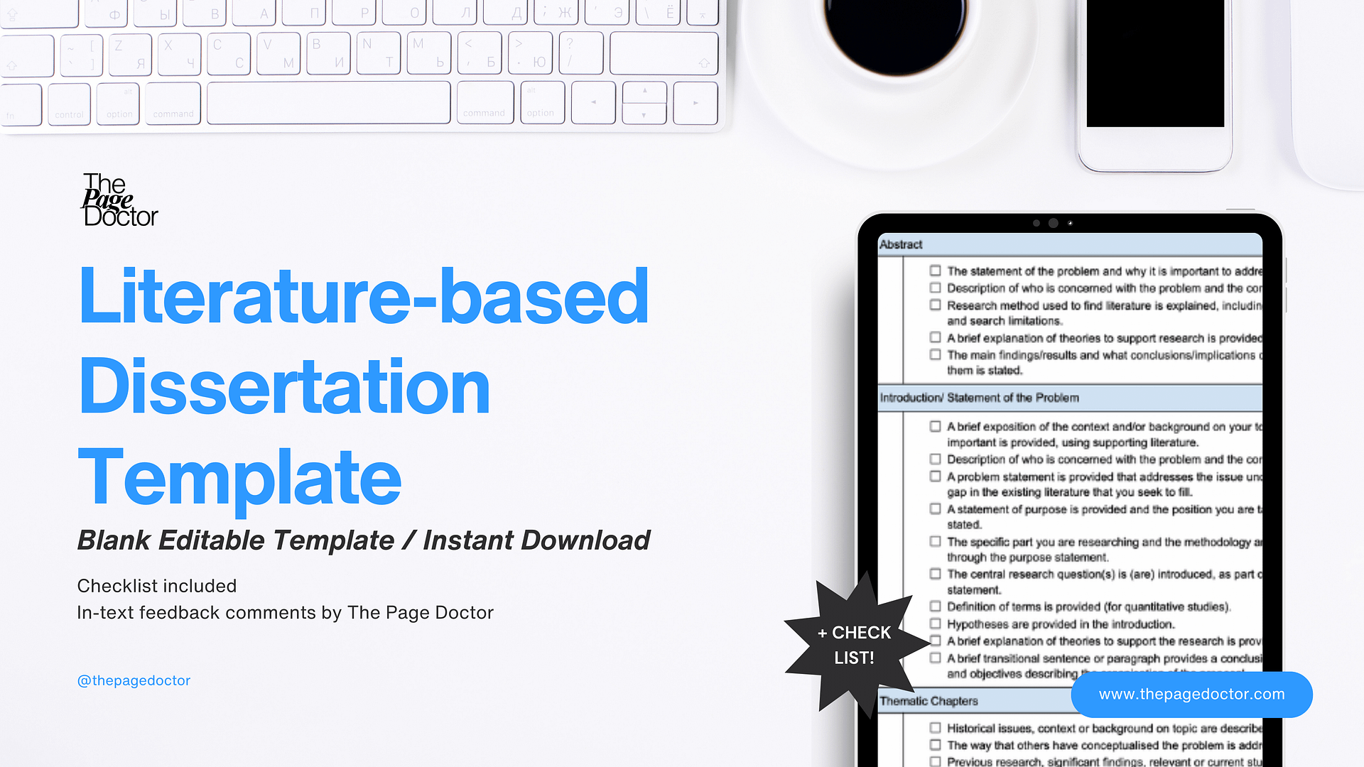 Dissertation Template + Checklist (Literature-Based) product image (2)