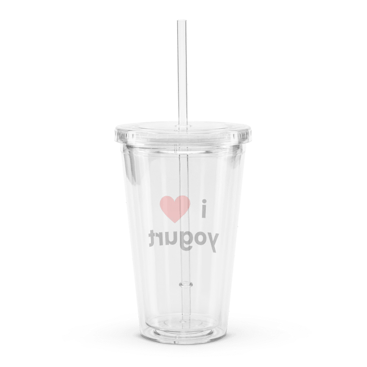 "i ❤ yogurt" plastic cup with straw product image (2)
