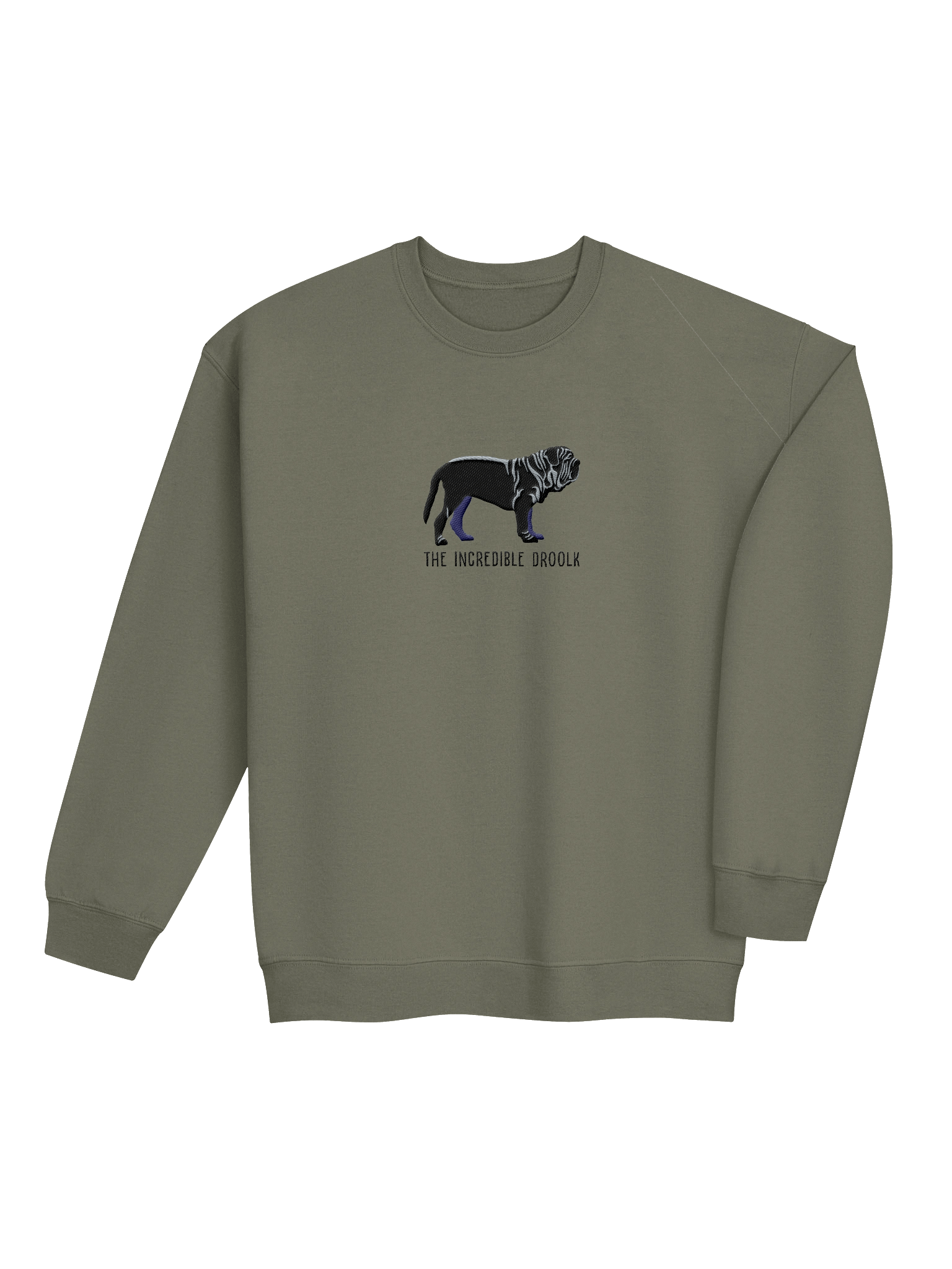 The Incredible Droolk Sweatshirt (Embroidered) of a Neapolitan Mastiff(Black) product image (8)