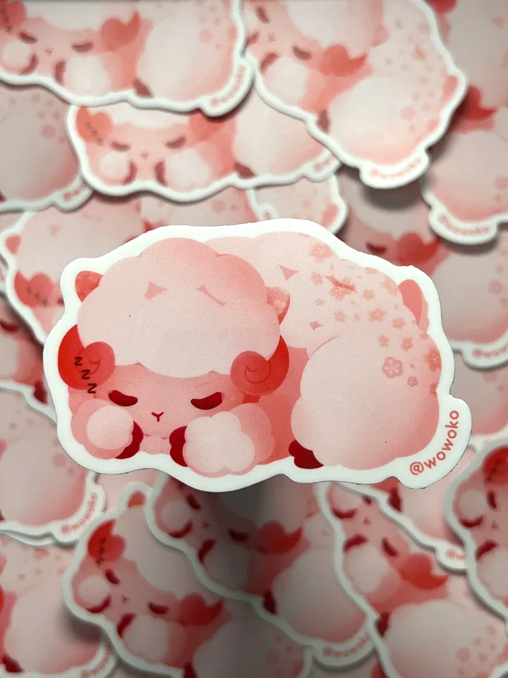 Sleepy Zodiac Animal - Lamb - Sticker product image (1)