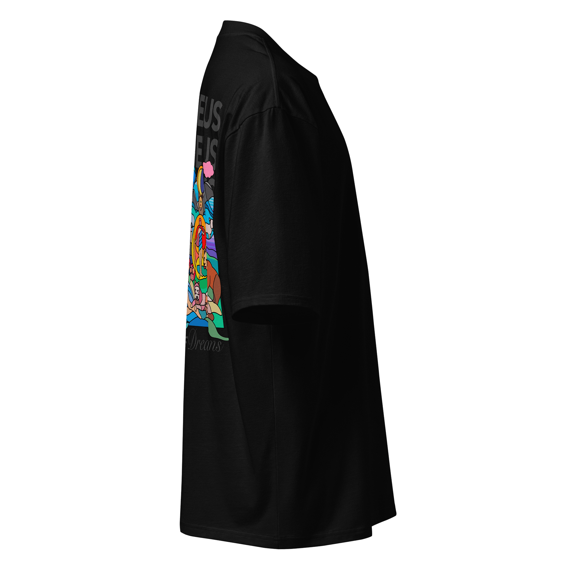 God Of Dreams (Morpheus) Oversized Tee Charcoal Back Print product image (3)