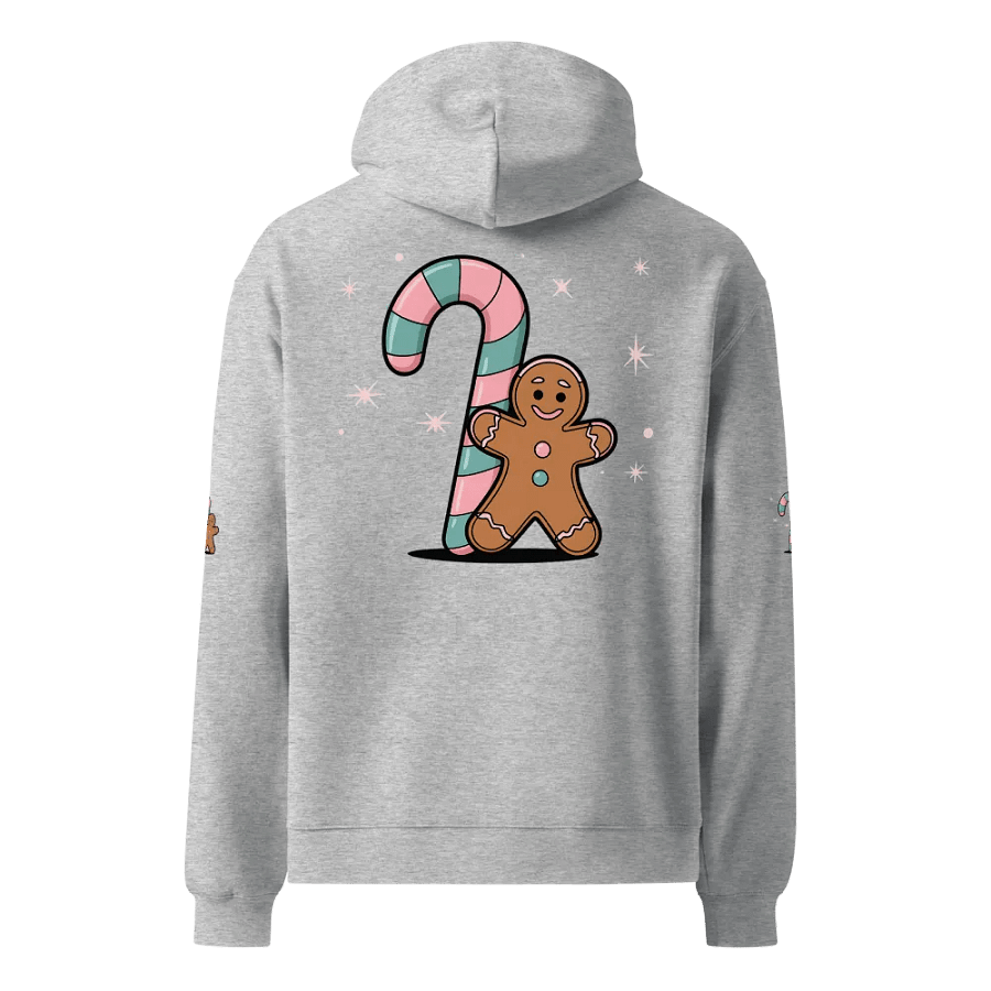 Festive Candy Cane and Gingerbread Man Oversized Hoodie product image (18)