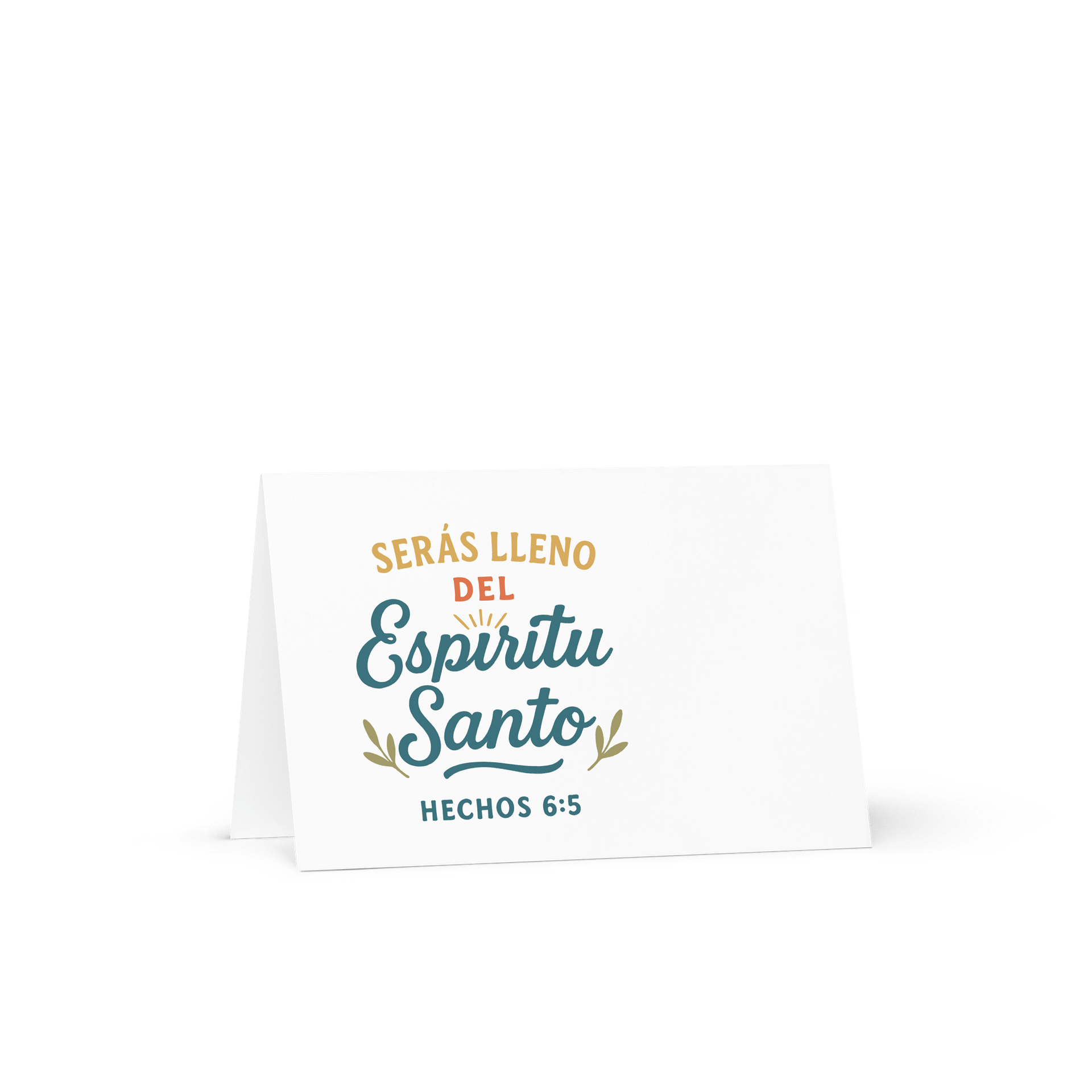 Spanish Christian Greeting Card – “Serás Lleno del Espíritu Santo” – Acts 6:5 product image (1)