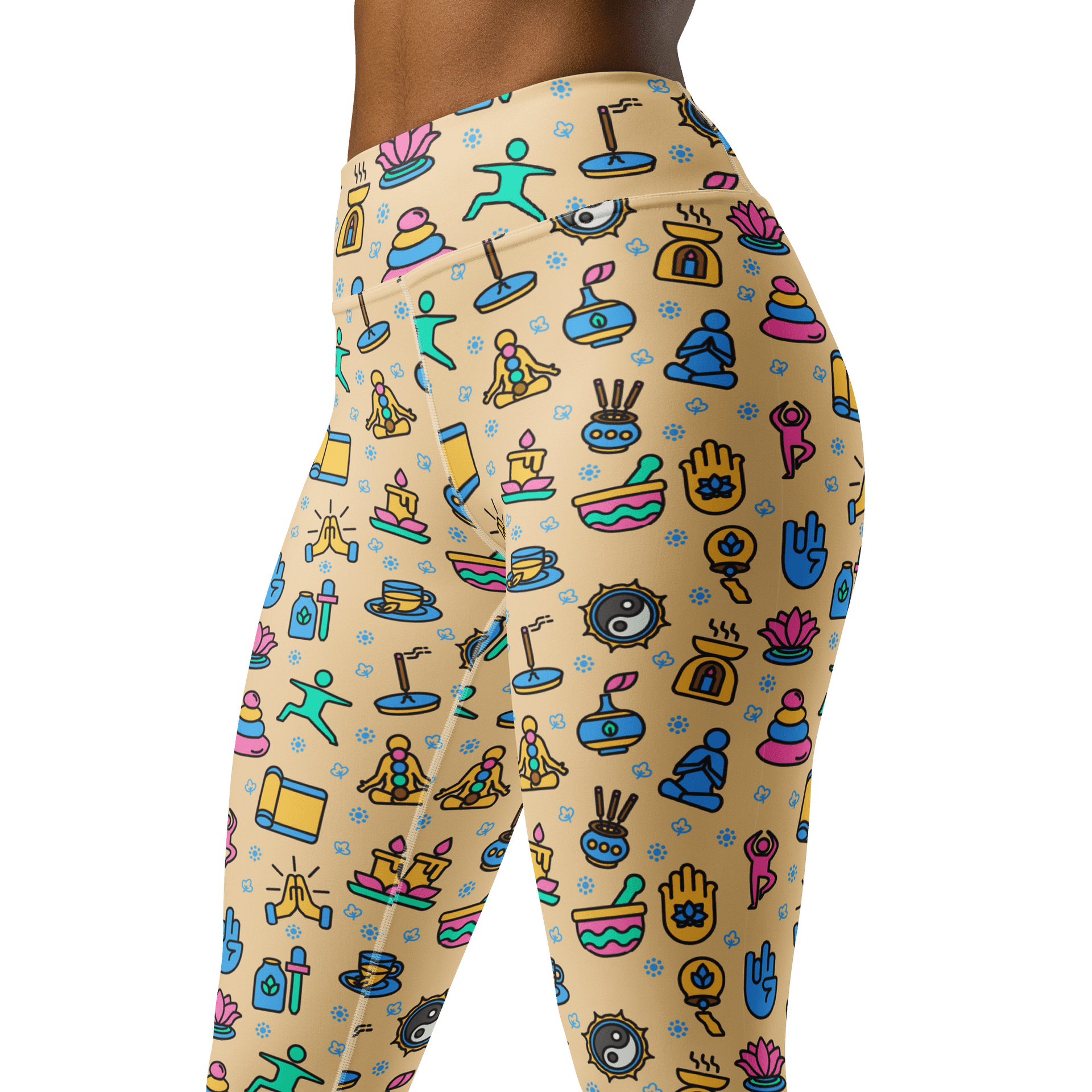Serenity Flow High-Waisted Leggings - Yoga and Wellness Pattern Activewear product image (4)