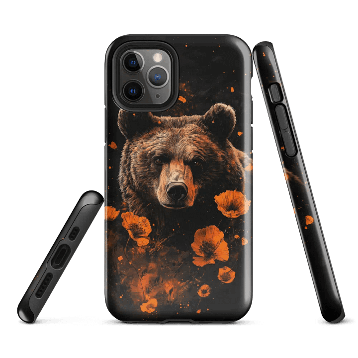 Grizzly Bear California Poppies - Tough Phone Case product image (2)