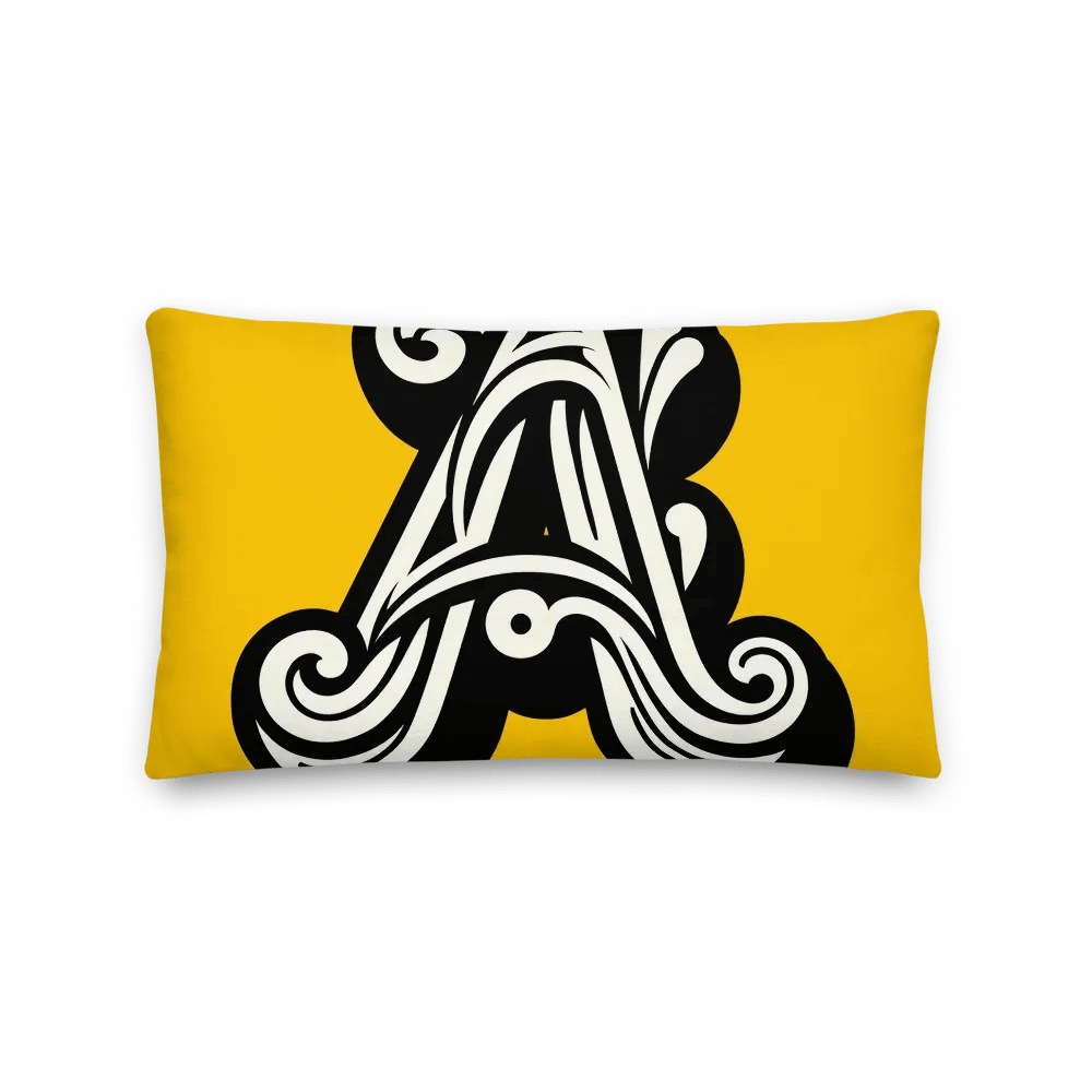 Swirling Sunshine Decorative Pillow | Ai Design initial A product image (2)