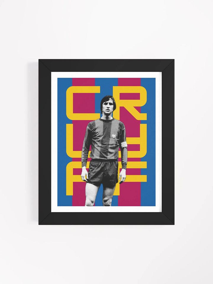 Johan Cruyff BW Barcelona Name Art Framed Print product image (2)