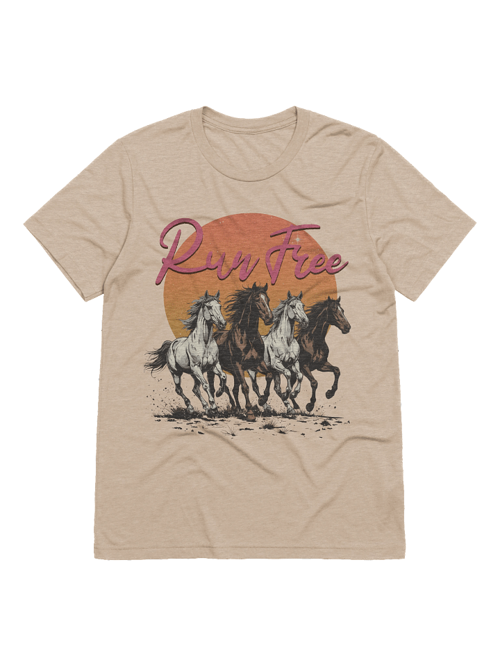 The "Run Free" Retro Horses Triblend T-shirt product image (20)