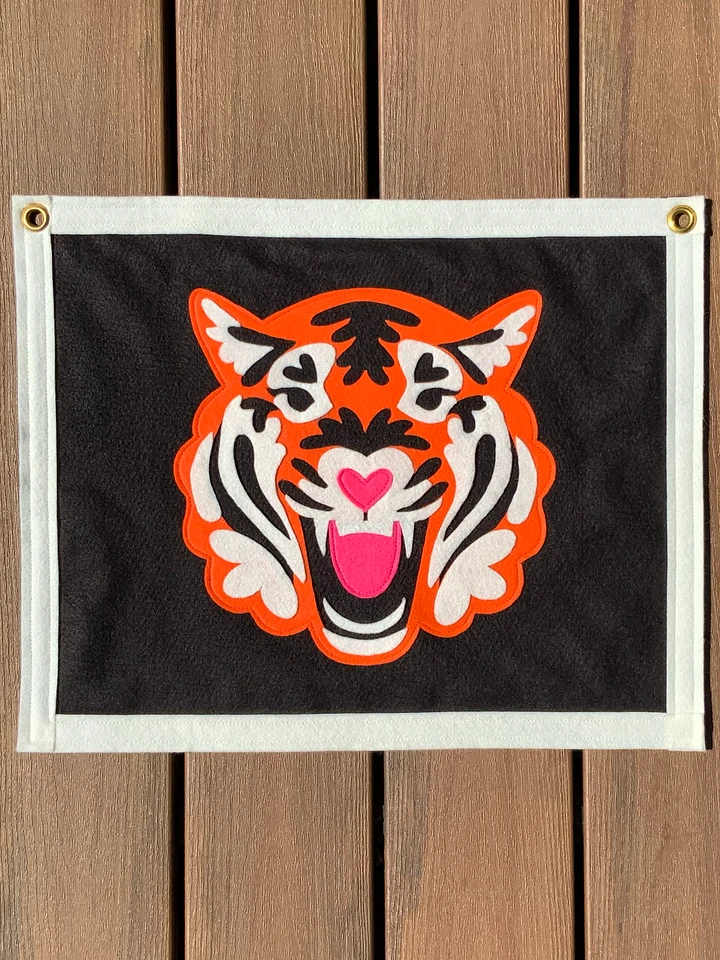 Orange Tiger Felt Handmade Banner product image (1)