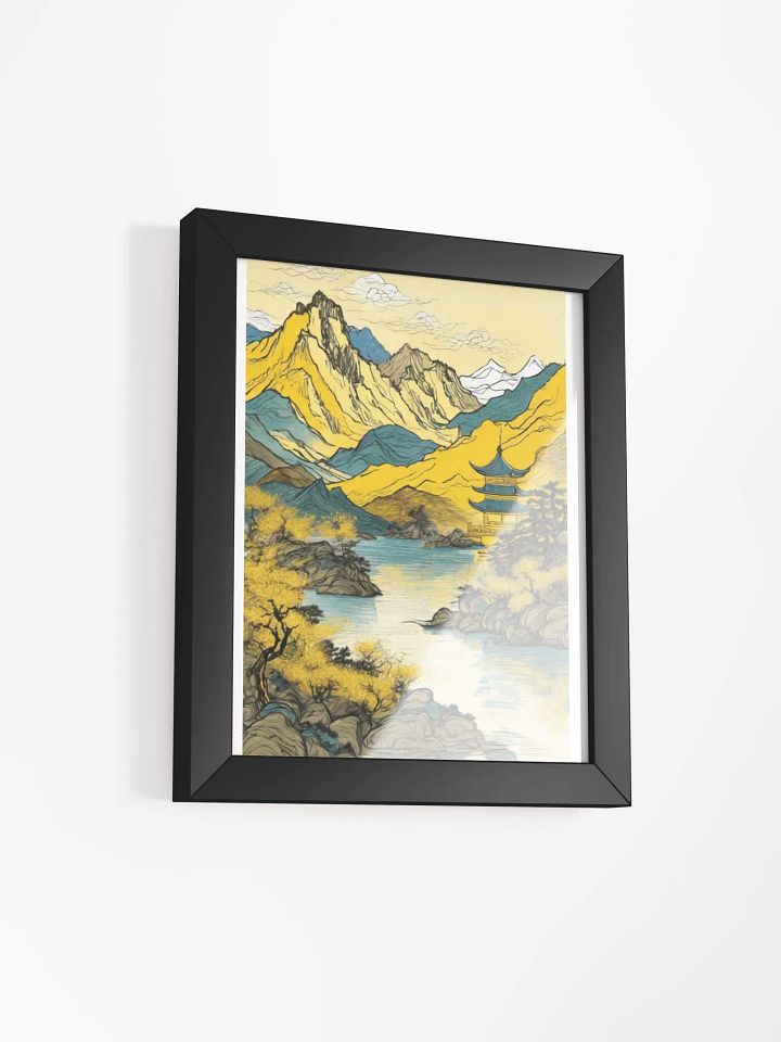 Tranquil Yellow Mountains - Chinese Painting Framed Poster product image (4)