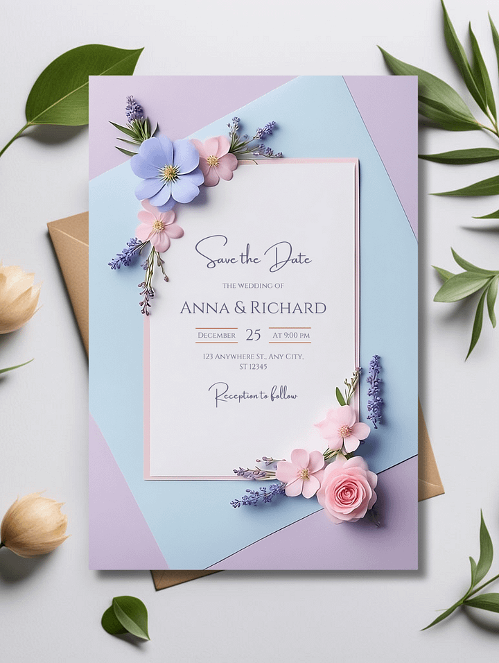 Beautiful Save The Date Card - Dizynai (DSD-04) product image (1)