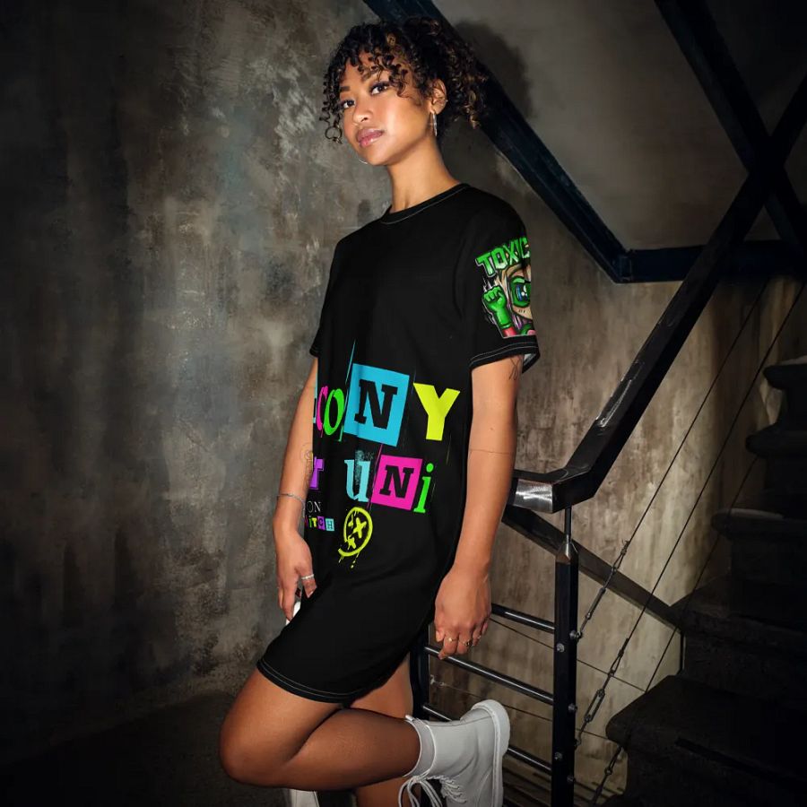 Punky Loons Graffiti T-Shirt Dress product image (12)