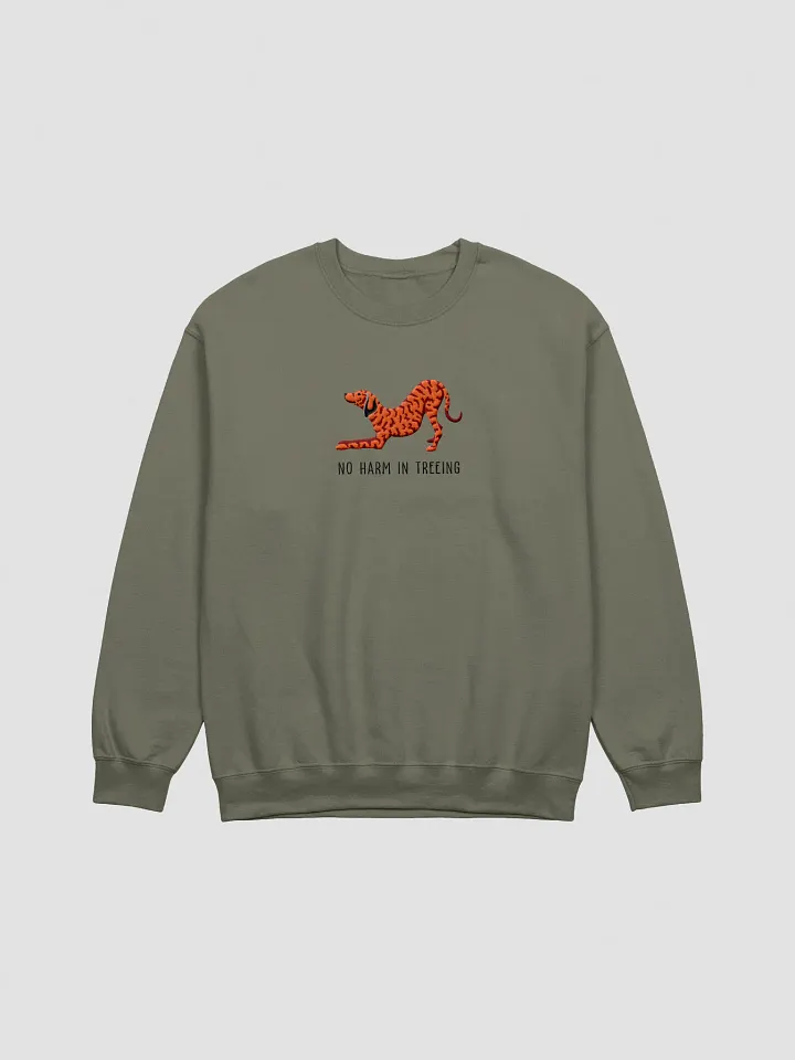No Harm in Treeing Sweatshirt (Embroidered) of a Plott Hound(Red Brindle) product image (4)