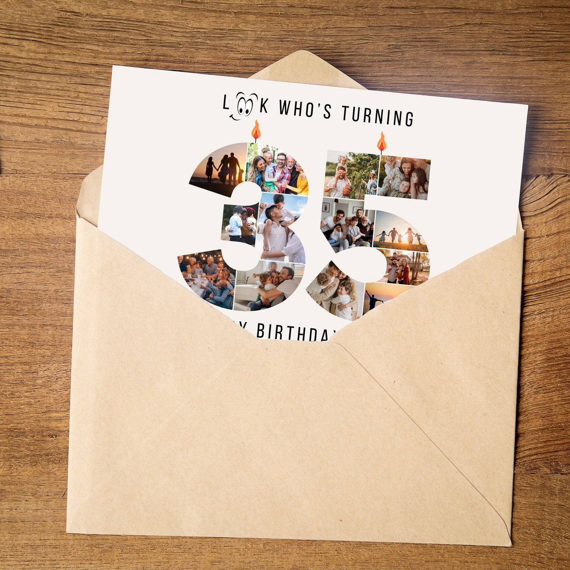 35th Birthday Number Photo Card Canva Template product image (2)