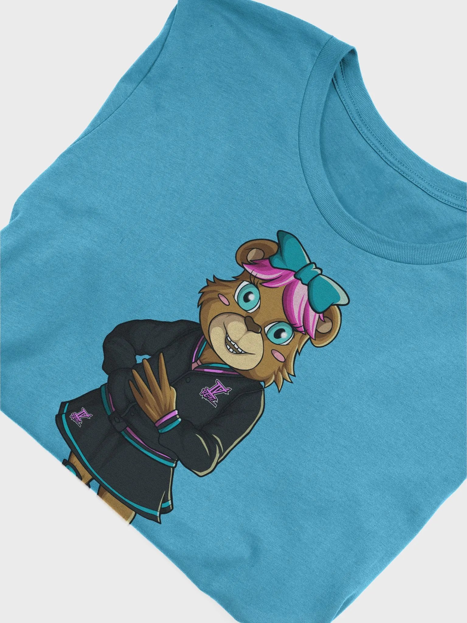 Standing Girl Bear Bella+Canvas Supersoft Aqua T-Shirt product image (4)