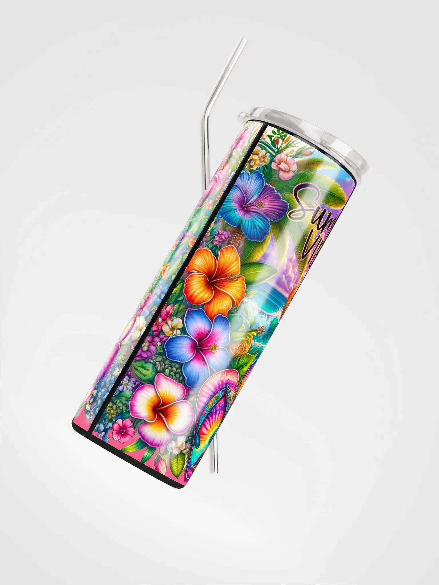 Tropical Highland Cow Summer Vibes Tumbler product image (7)