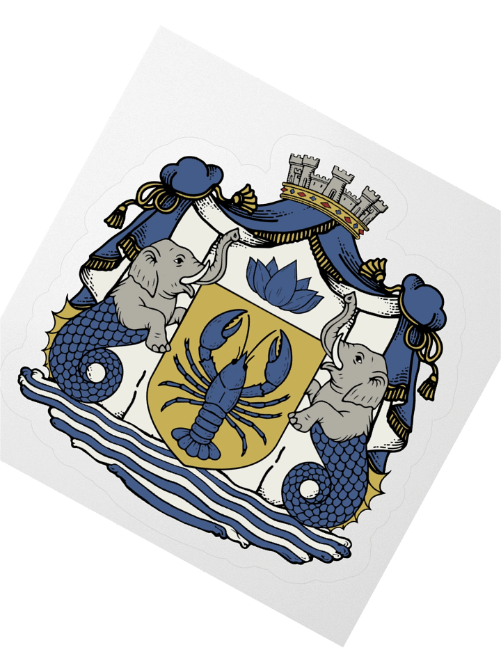 Blue Lobster Royal Arms Kiss Cut Sticker product image (2)