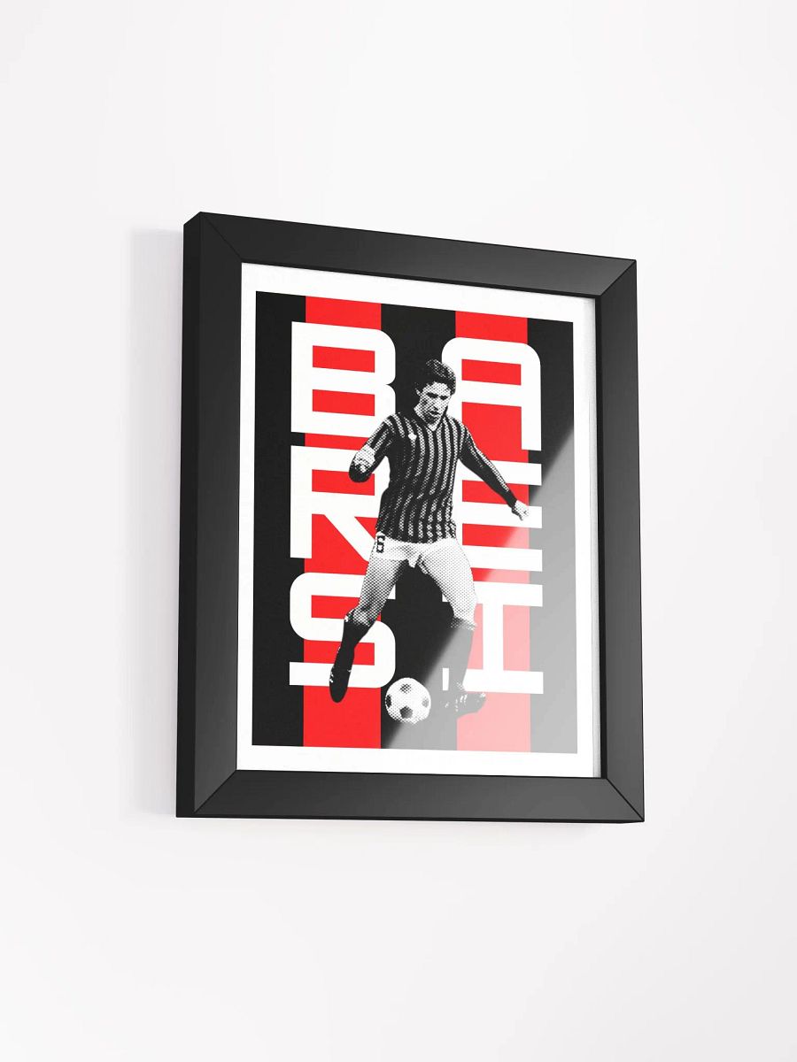 Franco Baresi BW AC Milan Name Art Framed Print product image (1)