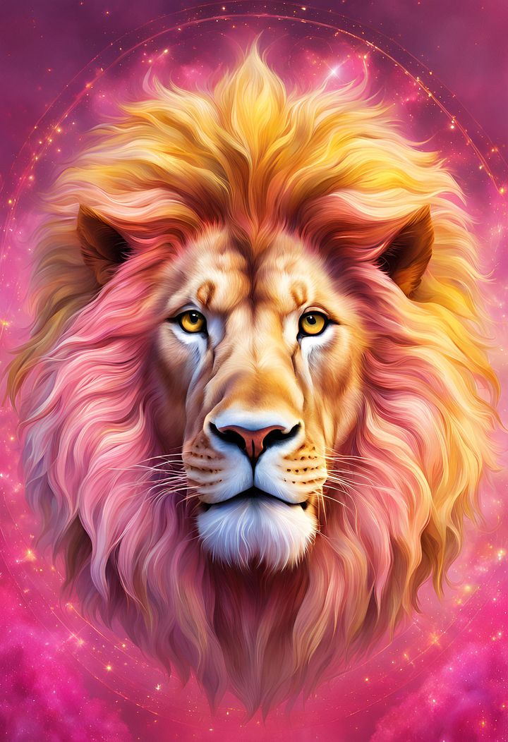 pinker Löwe Poster zum Ausdrucken product image (1)