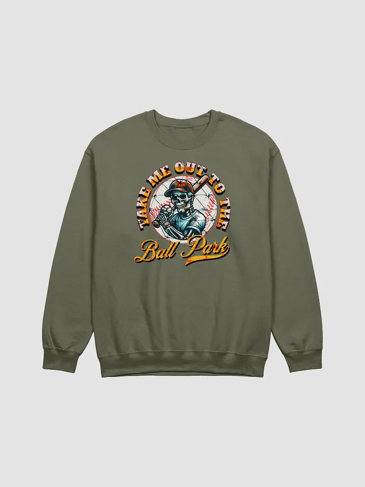 Take Me Out To The Ball Park Baseball Skeleton Crewneck Sweatshirt product image (1)