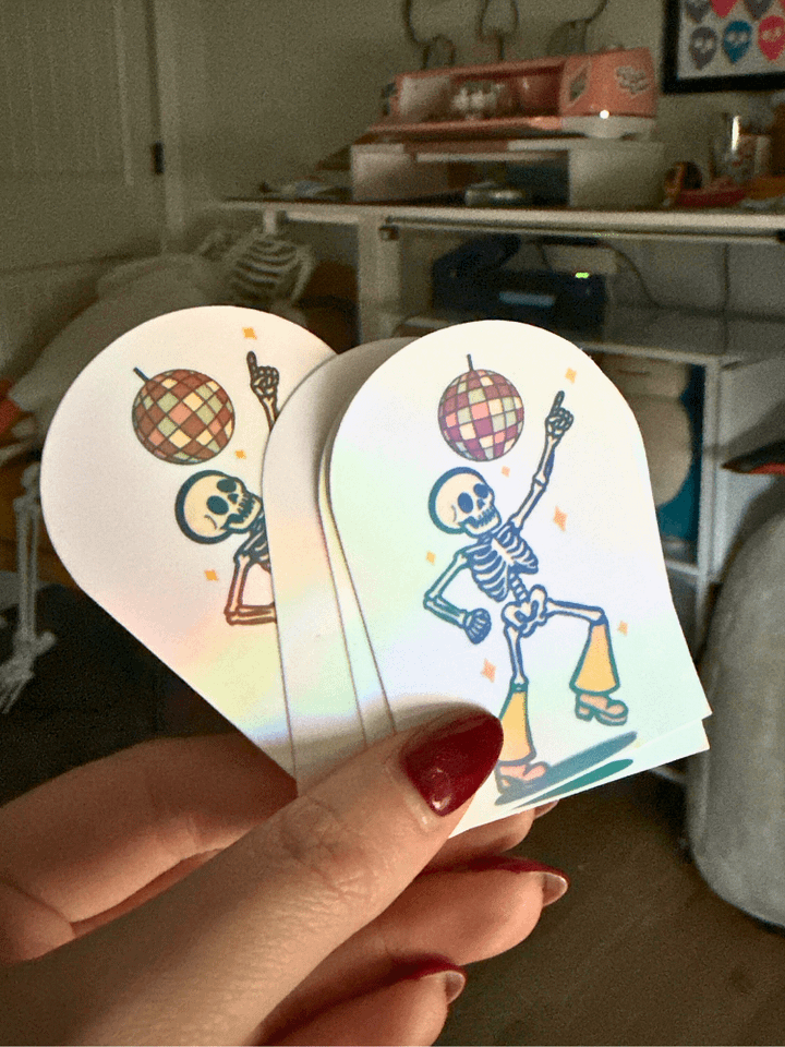 Disco Skelly Sticker (3") product image (1)