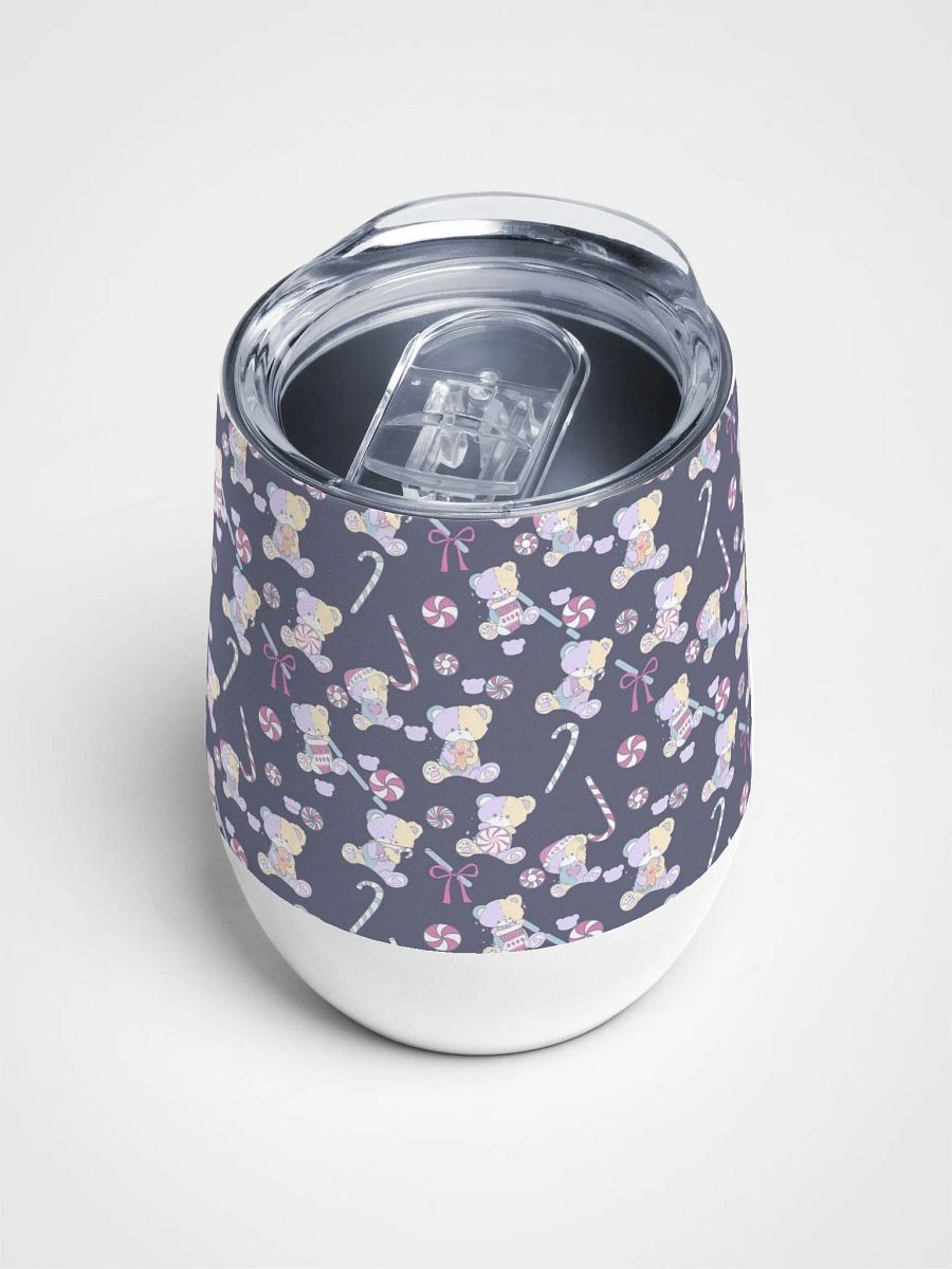 Patchwork Teddy Christmas Cheers Wine Tumbler product image (4)