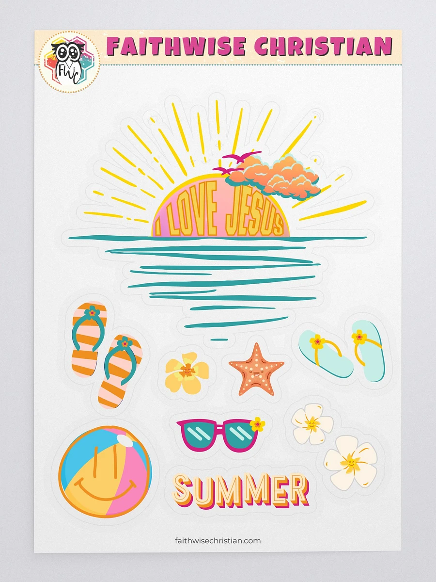 I Love Jesus Sunset Summer Sticker Sheet product image (3)