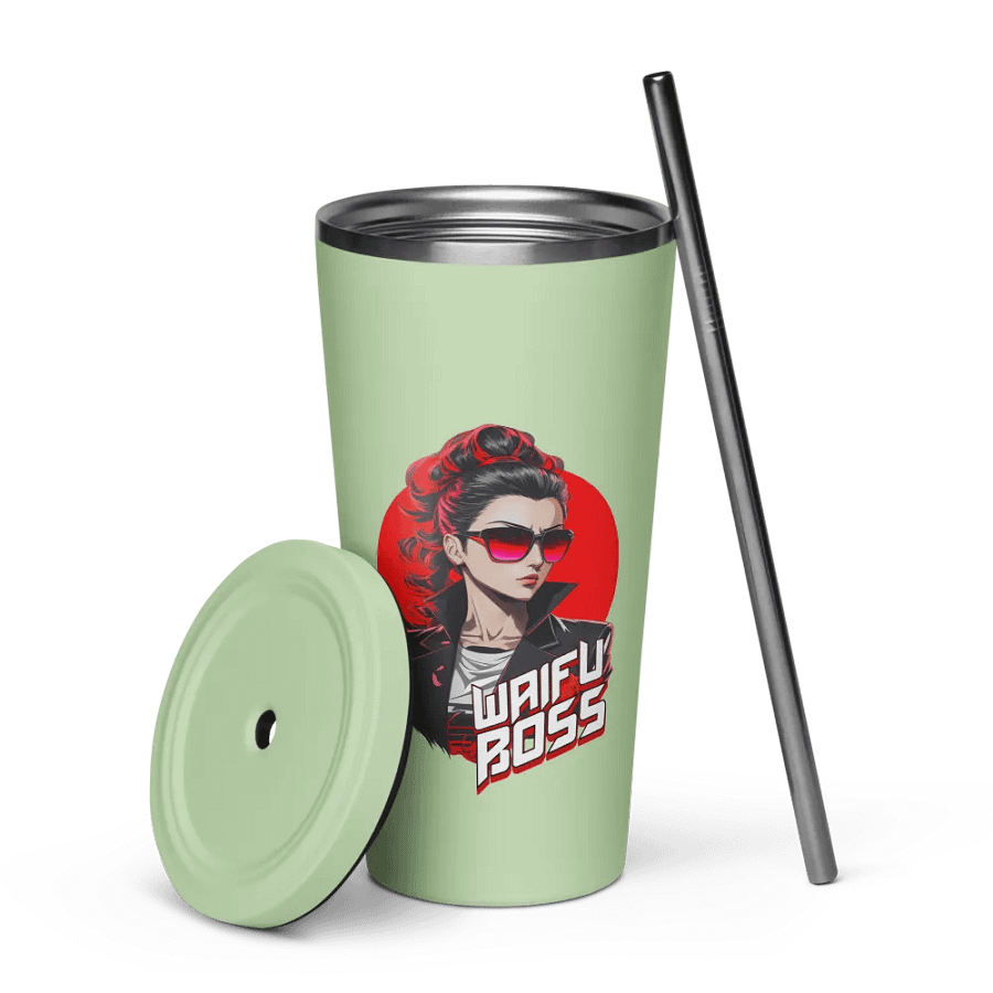Waifu Boss 20 oz Tumbler Cup - Mint - Insulated Tumbler with a Straw v2 product image (7)