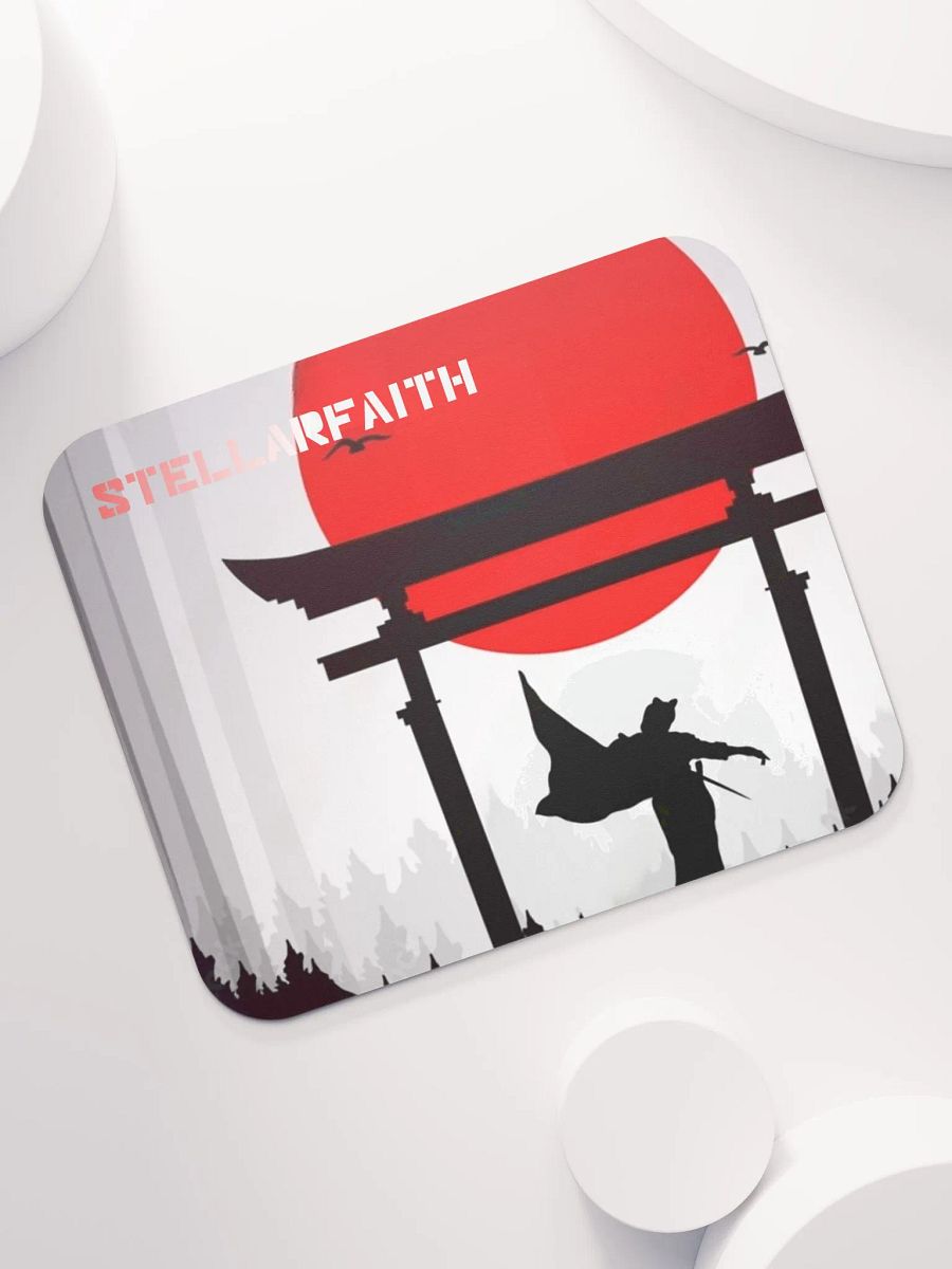 female samurai with red moon small mouse pad product image (7)