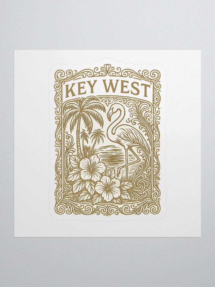Kiss-Cut Key West Tropical Sticker with Flamingo and Hibiscus product image (2)